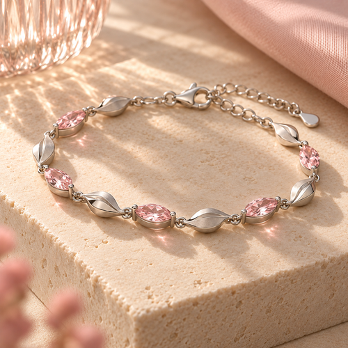 wholleso® Celene Petal Link Bracelet, angle view
