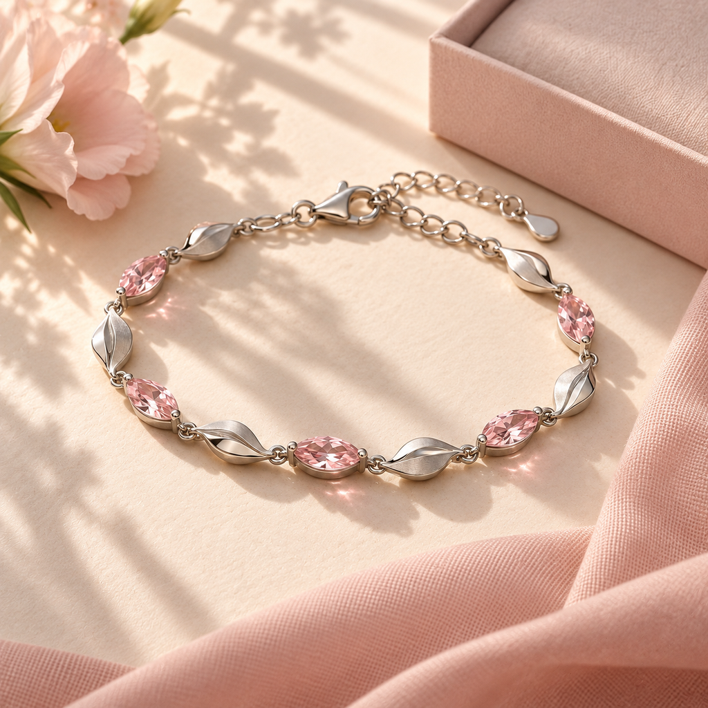 wholleso® Celene Petal Link Bracelet, lifestyle gifting presentation