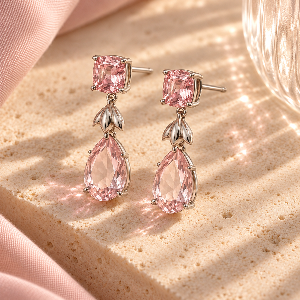 wholleso® Neria Duet Statement Earrings, angle view