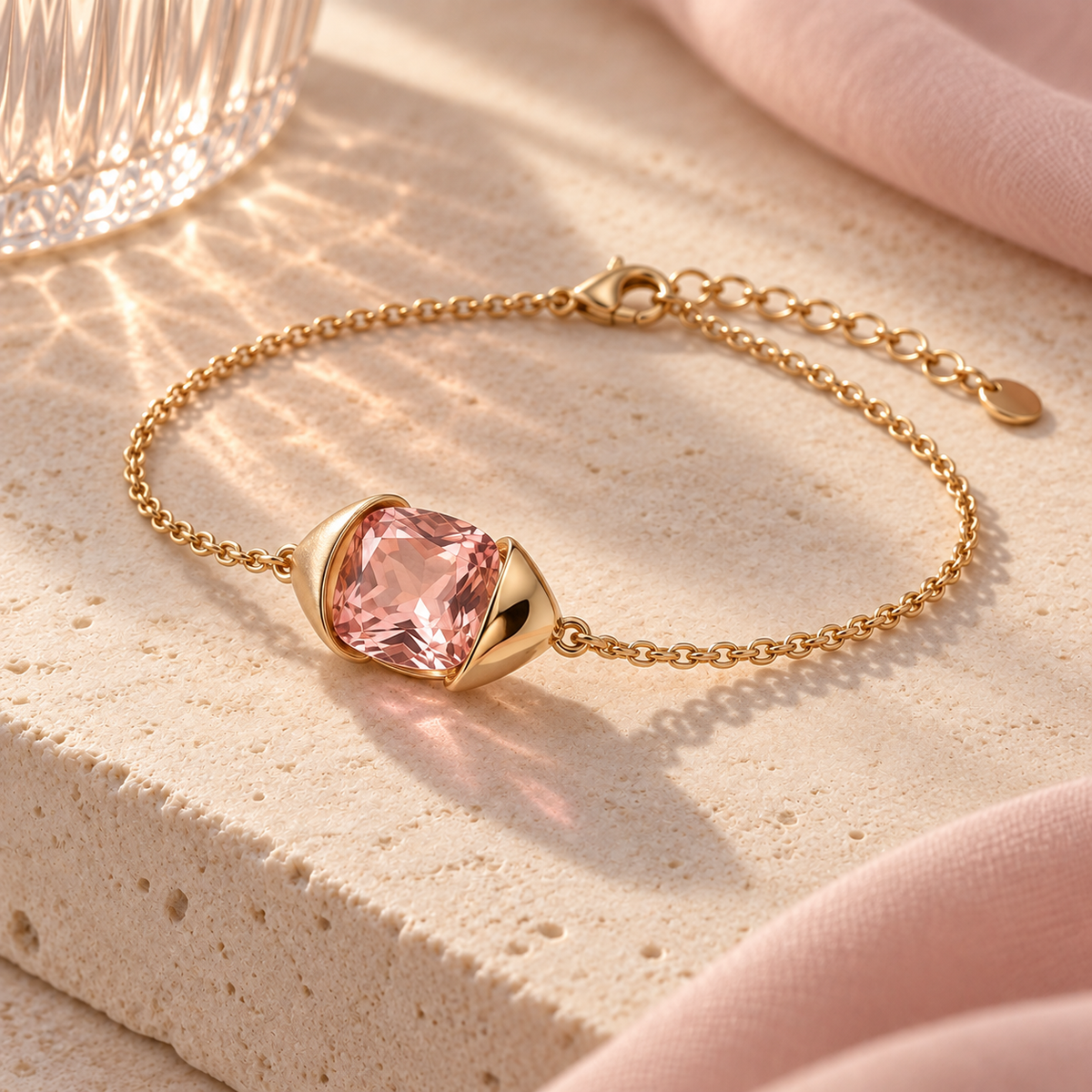 wholleso® Roselle Fold Bracelet, angle view