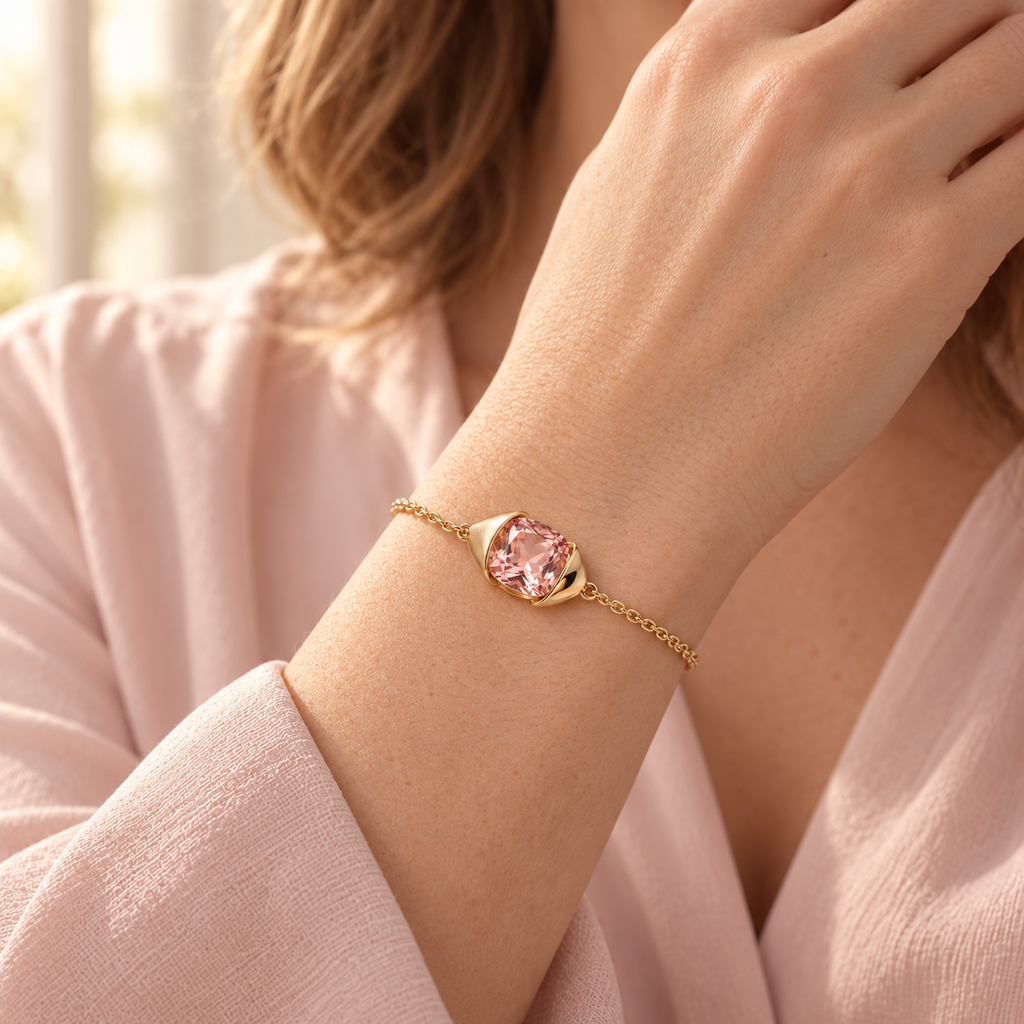 wholleso® Roselle Fold Bracelet, worn on adult model