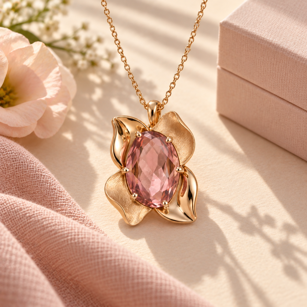 wholleso® Sera Sculpted Bloom Pendant, lifestyle gifting presentation